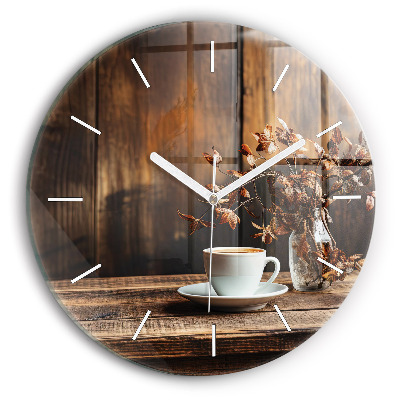 Wanduhr rund mit motiv Tasse Kaffee
