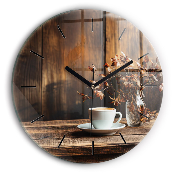 Wanduhr rund mit motiv Tasse Kaffee