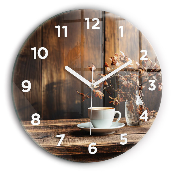 Wanduhr rund mit motiv Tasse Kaffee