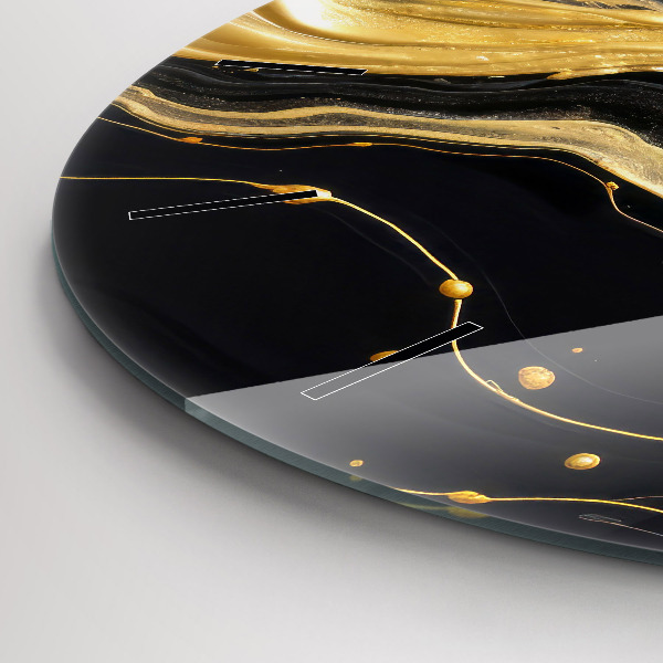 Wanduhr rund mit motiv Goldener Marmor