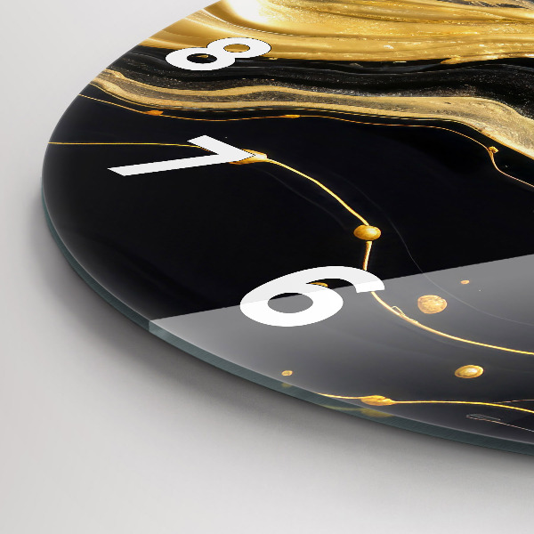 Wanduhr rund mit motiv Goldener Marmor
