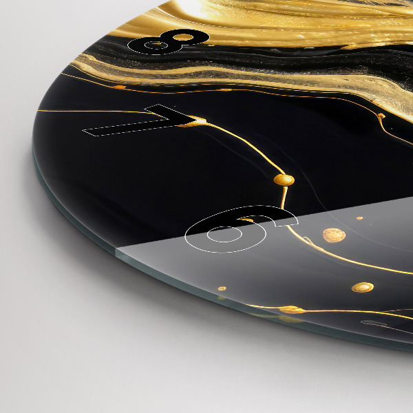 Wanduhr rund mit motiv Goldener Marmor