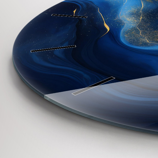 Wanduhr rund mit motiv Blauer Marmor