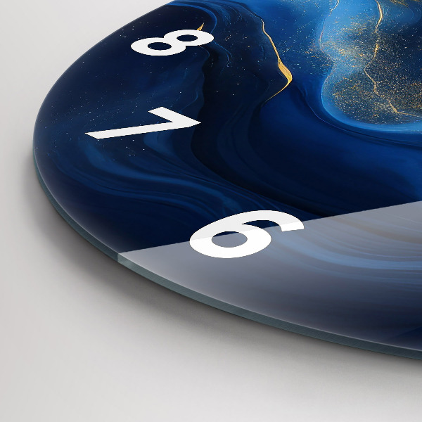 Wanduhr rund mit motiv Blauer Marmor