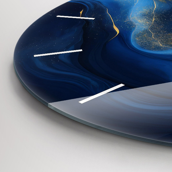 Wanduhr rund mit motiv Blauer Marmor