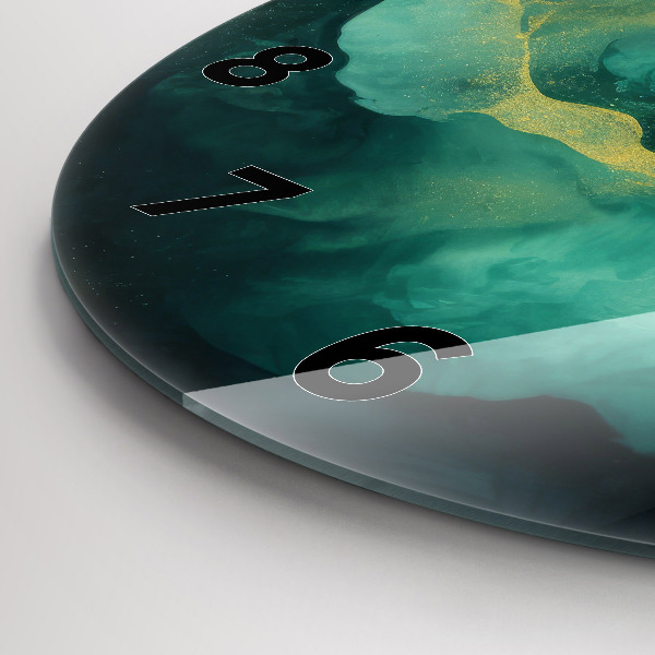 Wanduhr rund mit motiv Grüner Marmor