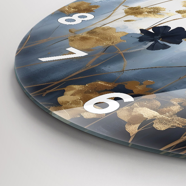 Wanduhr rund Abstrakte Blumen