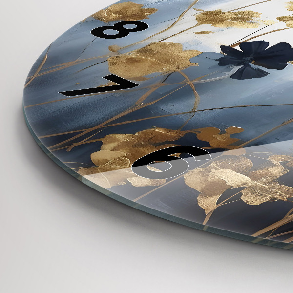 Wanduhr rund Abstrakte Blumen