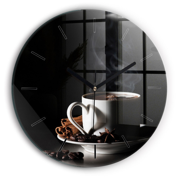 Wanduhr glas rund Kaffeetasse