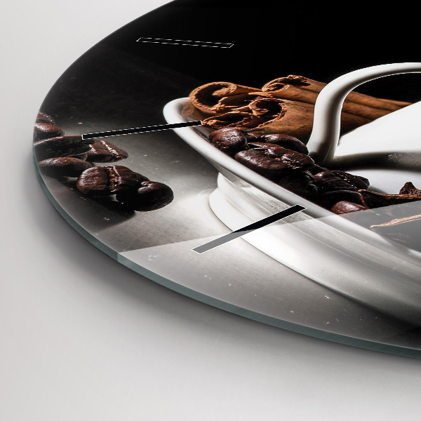 Wanduhr glas rund Kaffeetasse