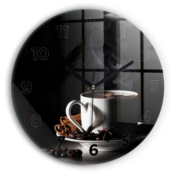Wanduhr glas rund Kaffeetasse