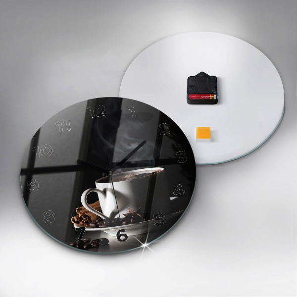 Wanduhr glas rund Kaffeetasse