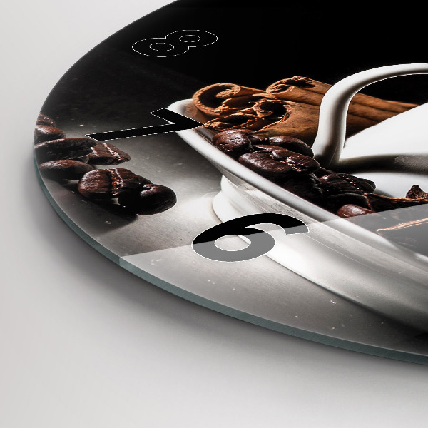 Wanduhr glas rund Kaffeetasse