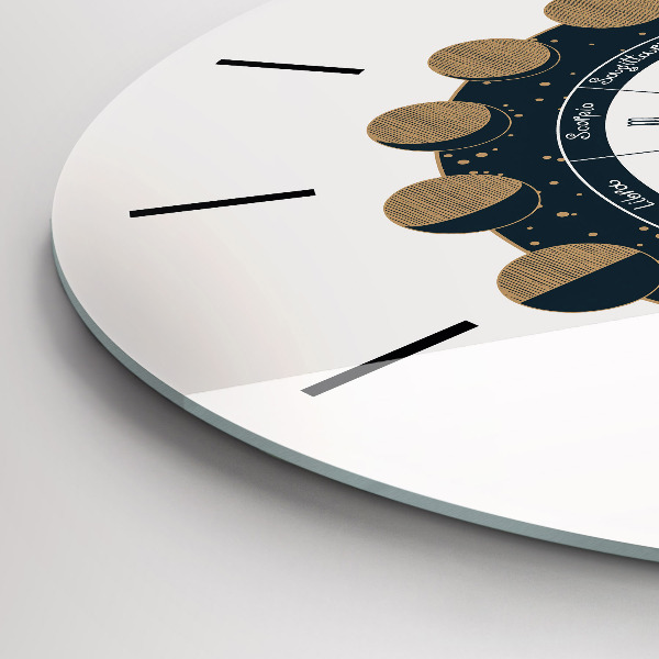 Wanduhr glas rund Mondphasen und das Auge