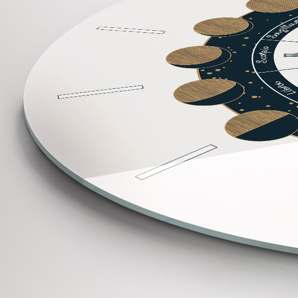 Wanduhr glas rund Mondphasen und das Auge