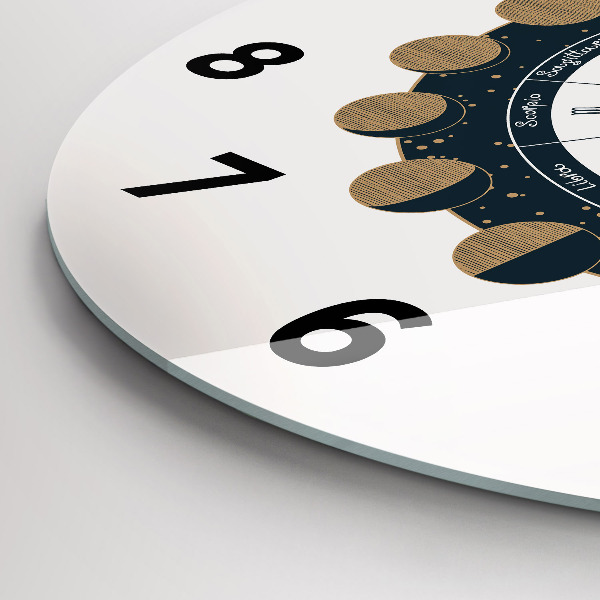 Wanduhr glas rund Mondphasen und das Auge