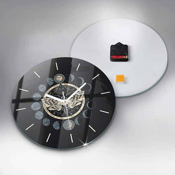Wanduhr rund Mondphasen