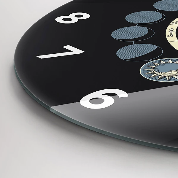 Wanduhr rund Mondphasen