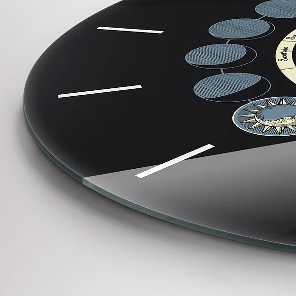 Wanduhr rund Mondphasen