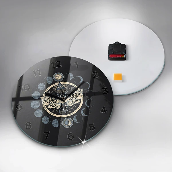 Wanduhr rund Mondphasen