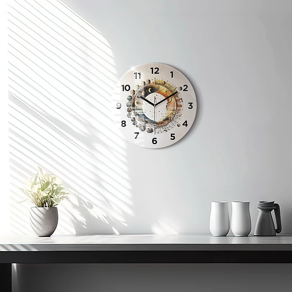Wanduhr rund mit motiv Uhr Astronomie