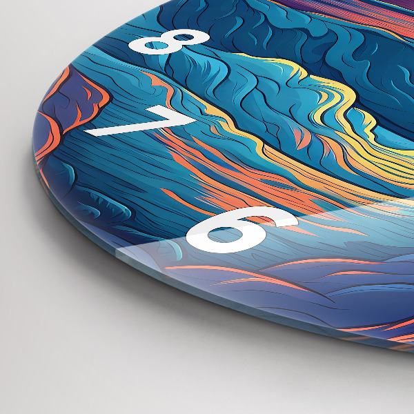 Wanduhr glas rund Märchenhafte Wellen und Meer