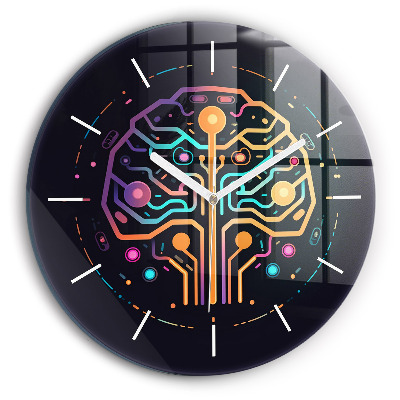 Wanduhr rund Bunte Abstraktion