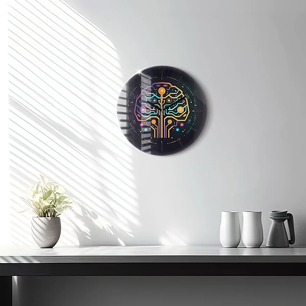 Wanduhr rund Bunte Abstraktion