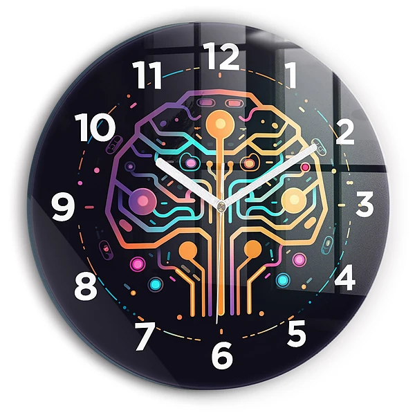 Wanduhr rund Bunte Abstraktion