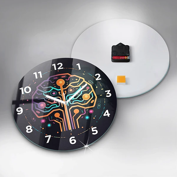 Wanduhr rund Bunte Abstraktion