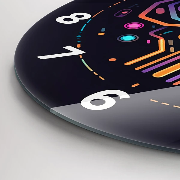Wanduhr rund Bunte Abstraktion