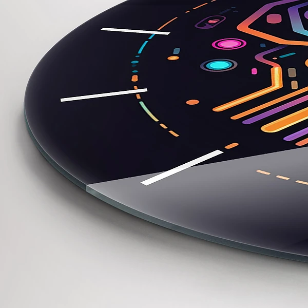 Wanduhr rund Bunte Abstraktion