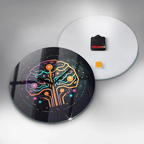 Wanduhr rund Bunte Abstraktion