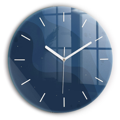 Wanduhr rund mit motiv Blaue Wellen