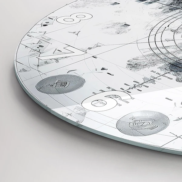 Wanduhr rund Zeichnung Berge