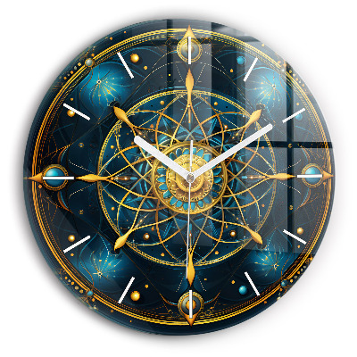 Wanduhr glas rund Horoskop-Uhr