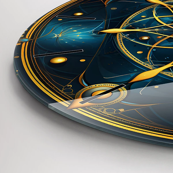 Wanduhr glas rund Horoskop-Uhr