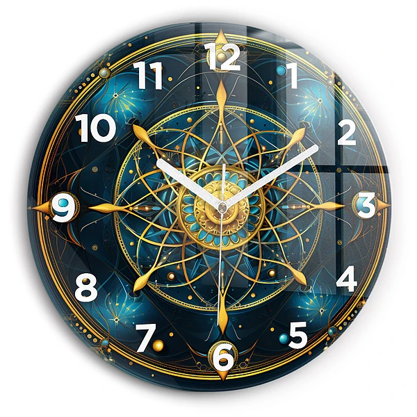Wanduhr glas rund Horoskop-Uhr