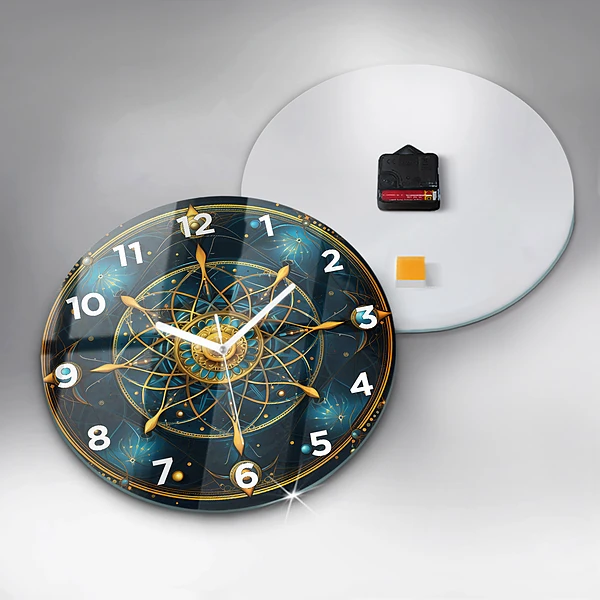 Wanduhr glas rund Horoskop-Uhr