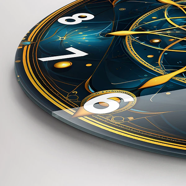 Wanduhr glas rund Horoskop-Uhr