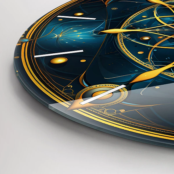 Wanduhr glas rund Horoskop-Uhr