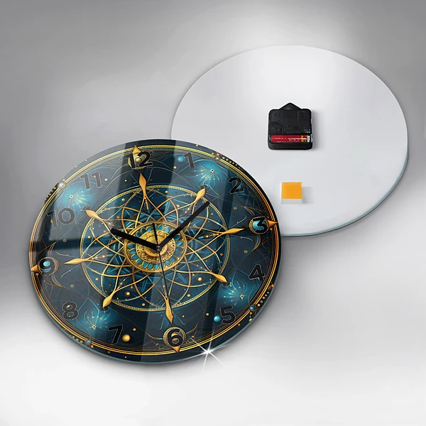 Wanduhr glas rund Horoskop-Uhr