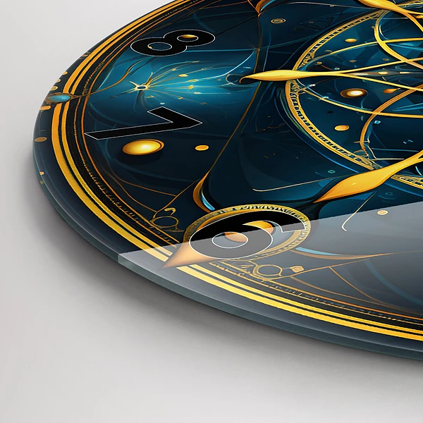 Wanduhr glas rund Horoskop-Uhr