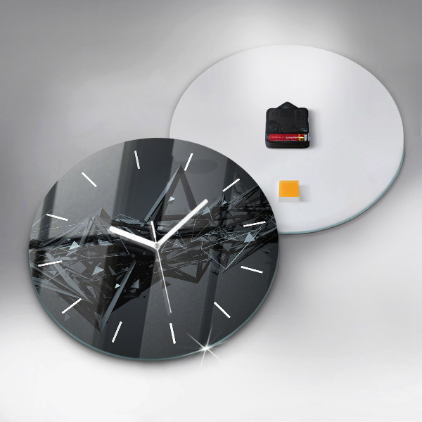 Wanduhr glas rund Schwarze Abstraktion