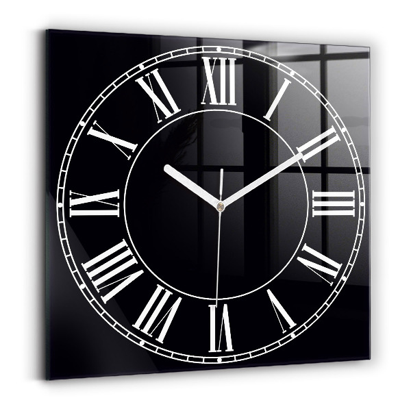 Wanduhr quadratisch Schwarze römische Ziffern