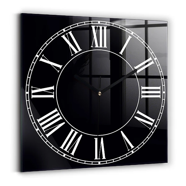 Wanduhr quadratisch Schwarze römische Ziffern