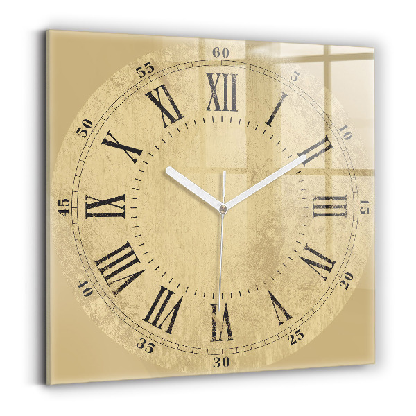 Wanduhr modern quadratisch Braune römische Ziffern