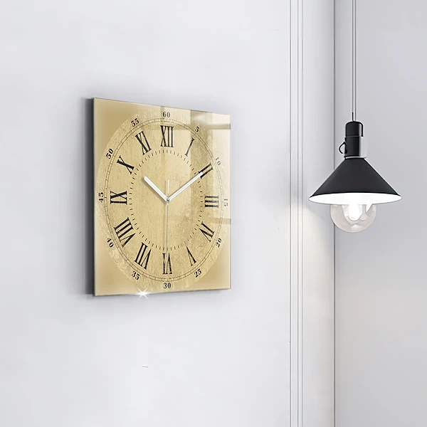 Wanduhr modern quadratisch Braune römische Ziffern