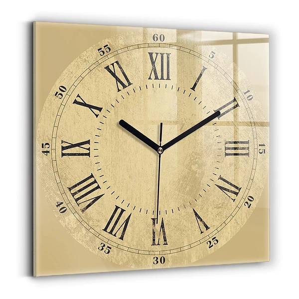 Wanduhr modern quadratisch Braune römische Ziffern
