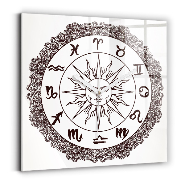 Wanduhr quadratisch mit motiv Dekorative Tierkreiszeichen